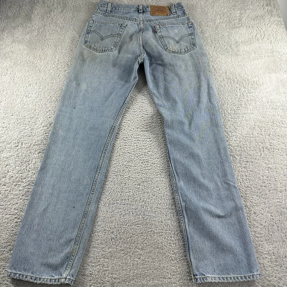 Vintage Levi's 505 Mens 31x32 (28x30) Regular Fit Straight Leg Blue‎ Stained